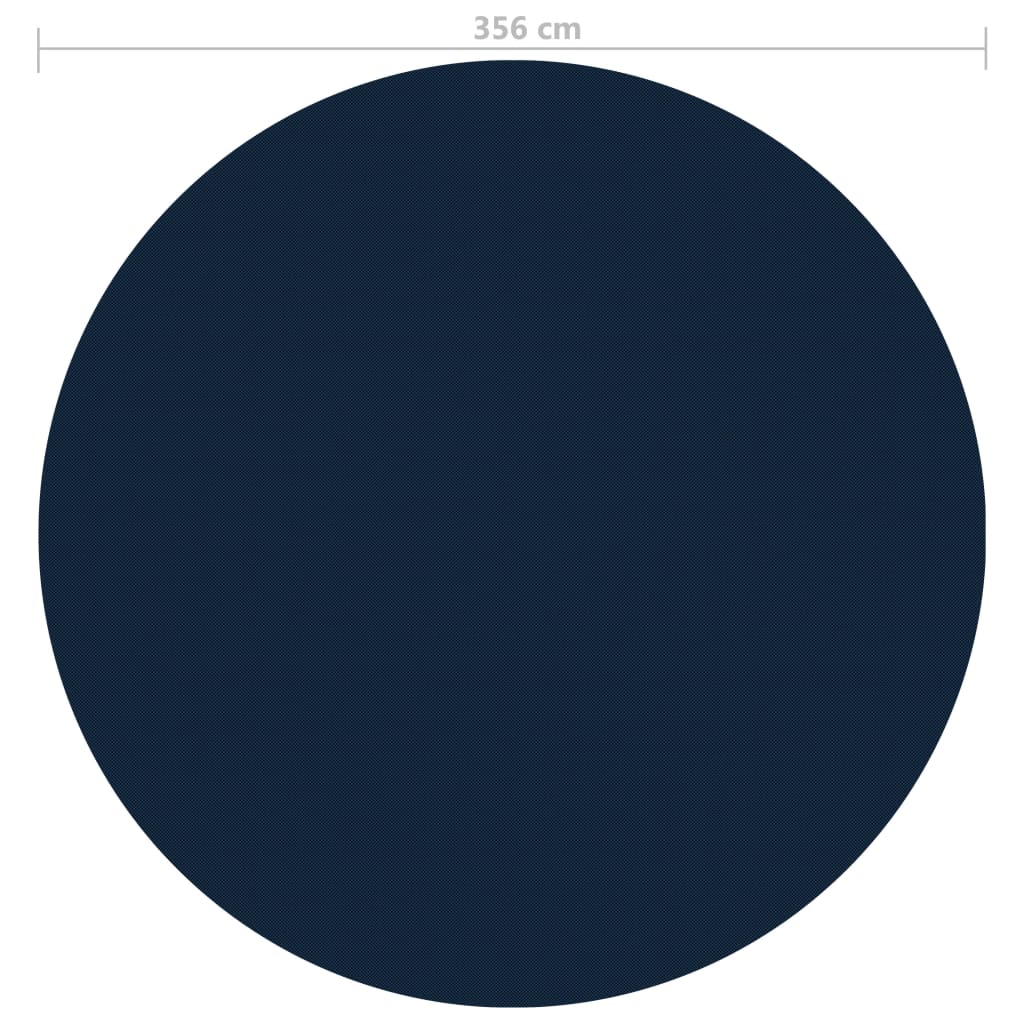 vidaXL fekete és kék napelemes lebegő PE medencefólia 356 cm