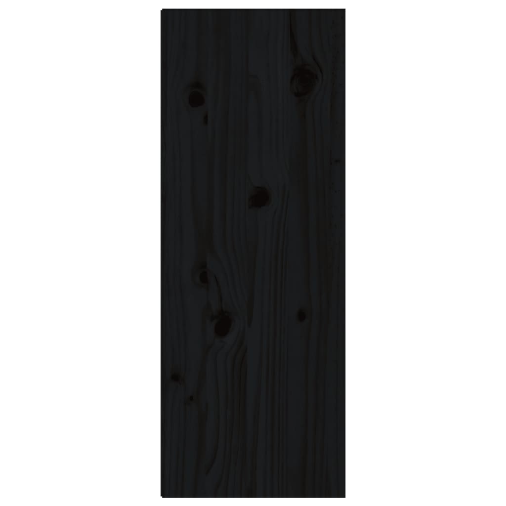 vidaXL 2 darab fekete tömör fenyőfa faliszekrény 30 x 30 x 80 cm