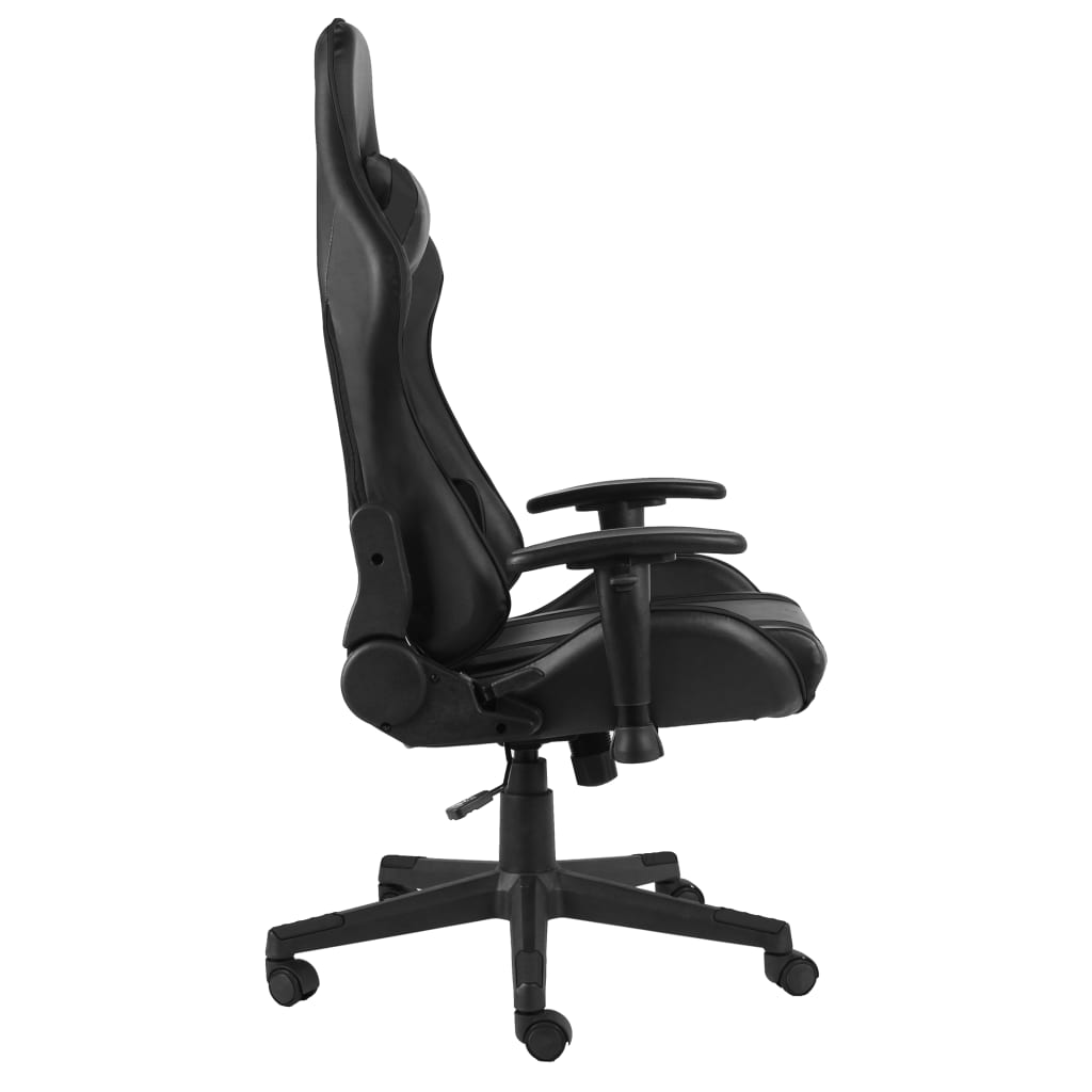vidaXL fekete PVC forgó gamer szék