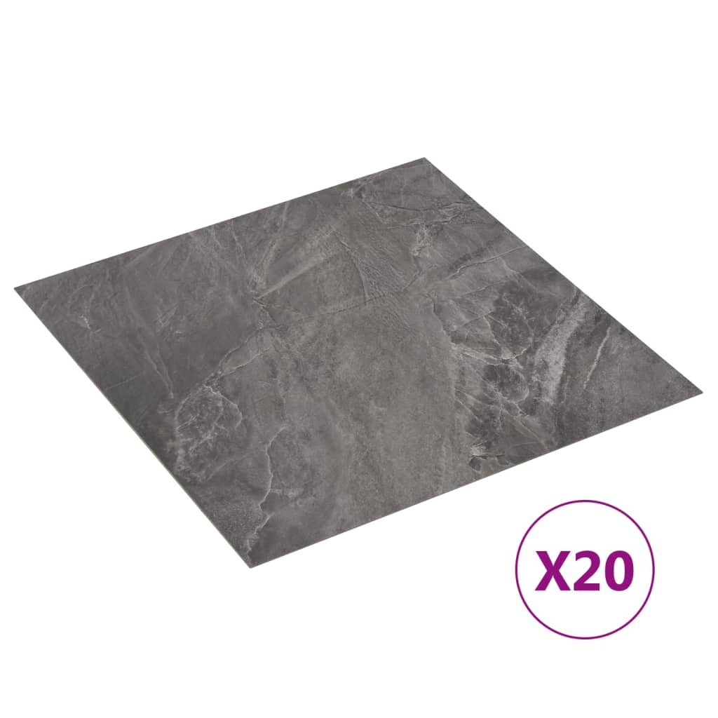 vidaXL 20 db fekete mintás öntapadó PVC padlólap 1,86 m²