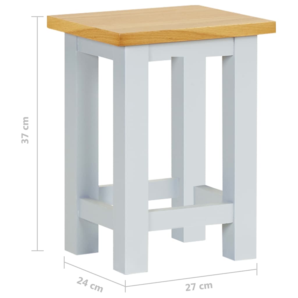vidaXL tömör tölgyfa kisasztal 27 x 24 x 37 cm
