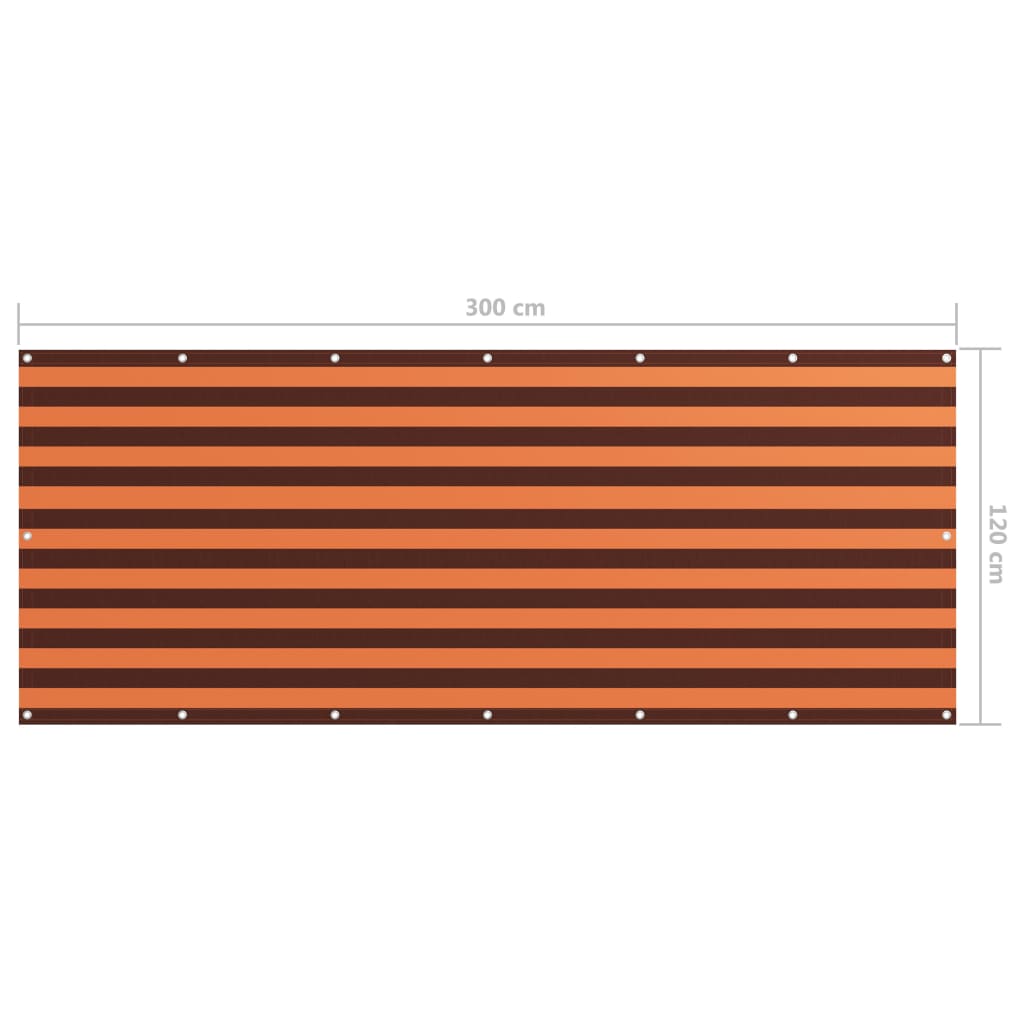 vidaXL narancssárga-barna oxford-szövet erkélyparaván 120 x 300 cm