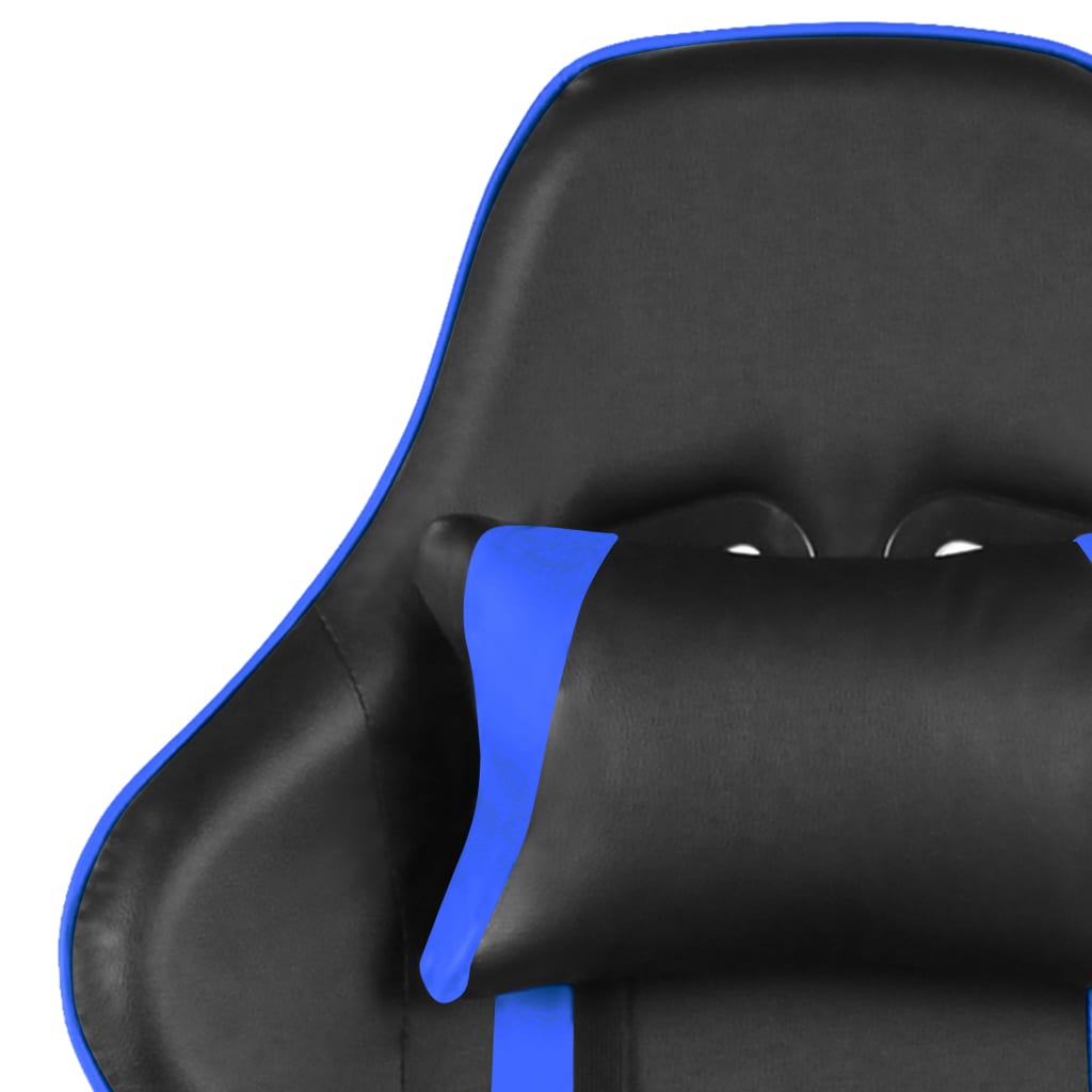 vidaXL kék PVC forgó gamer szék lábtartóval