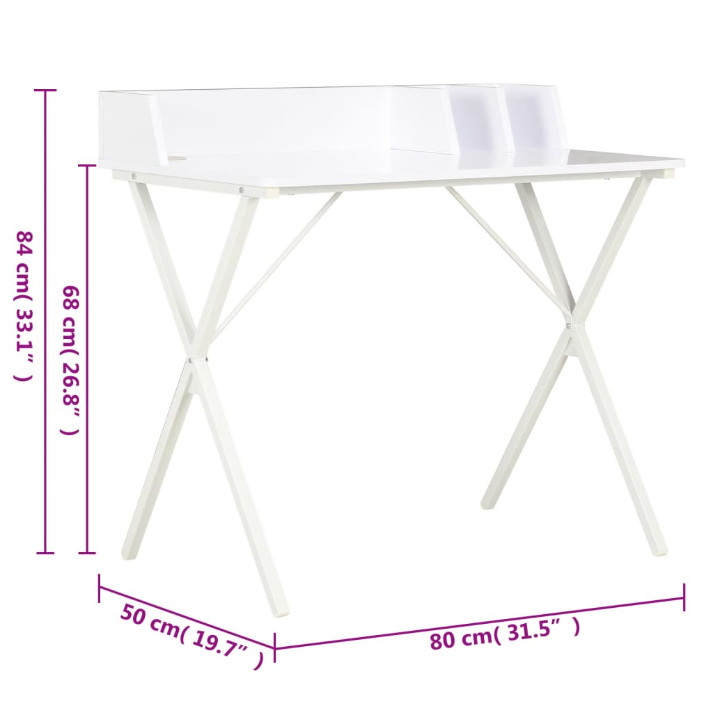 vidaXL fehér íróasztal 80 x 50 x 84 cm