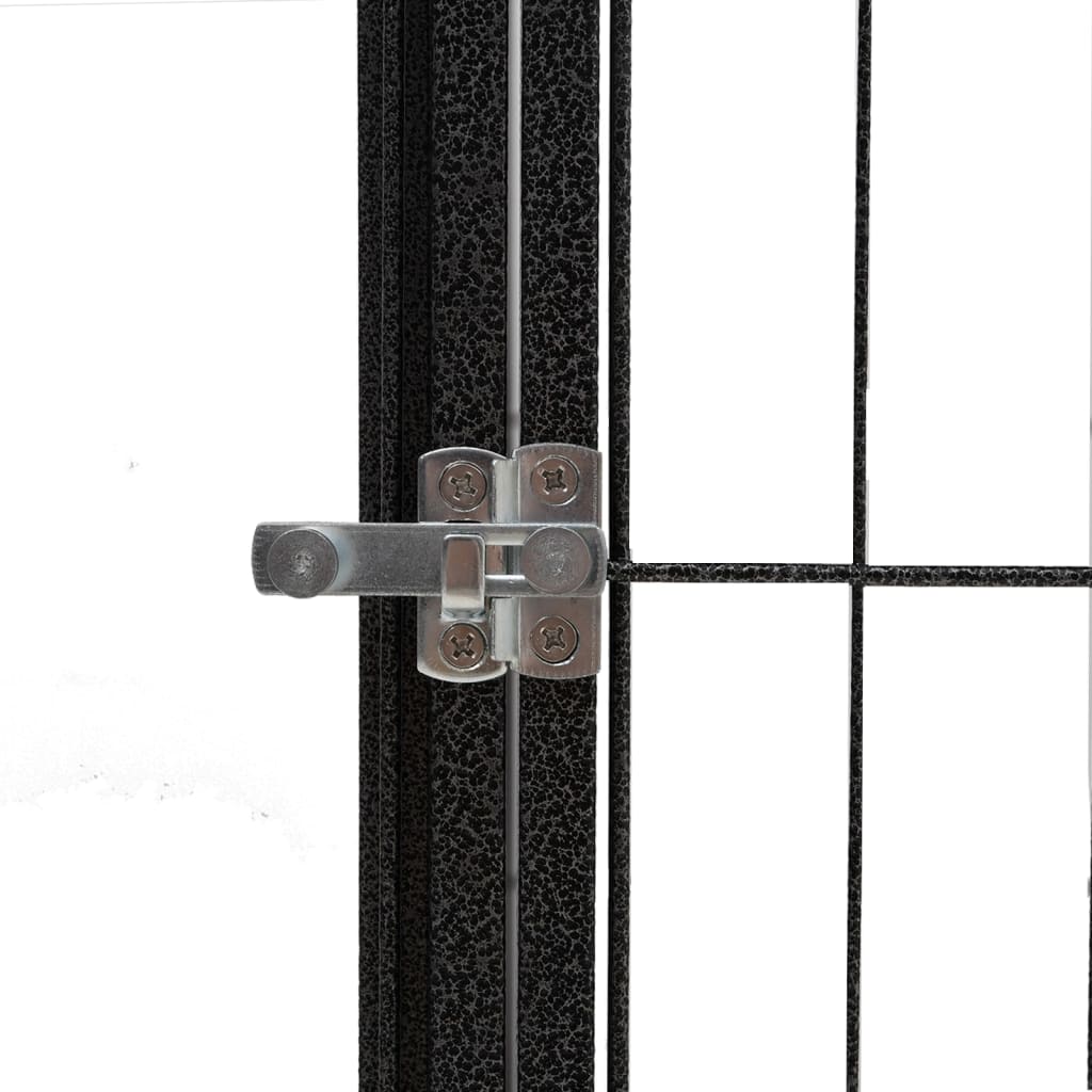 vidaXL 4 paneles fekete porszórt acél kutya járóka 100 x 50 cm