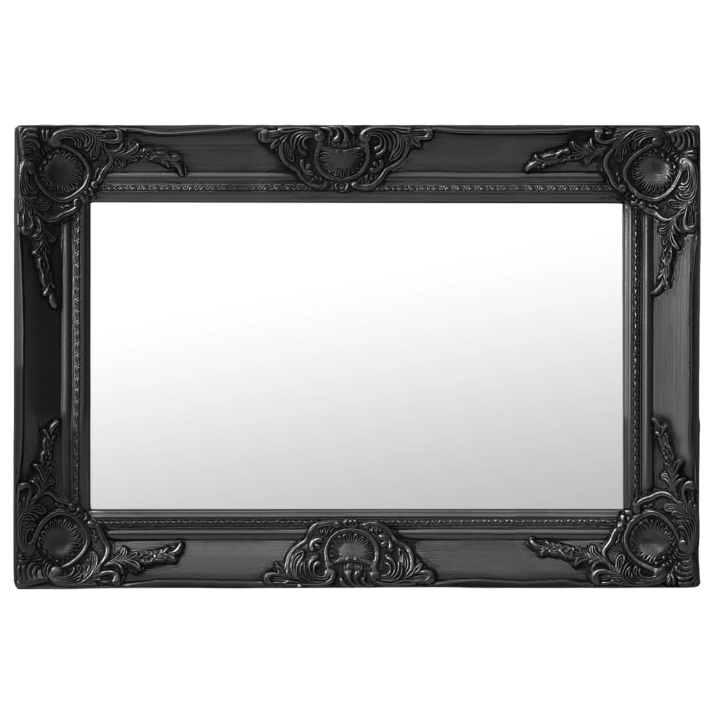 vidaXL fekete barokk stílusú fali tükör 60 x 40 cm
