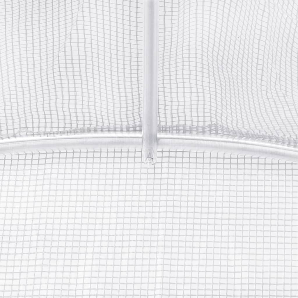 vidaXL fehér acélvázas melegház 10 m² 5 x 2 x 2,3 m