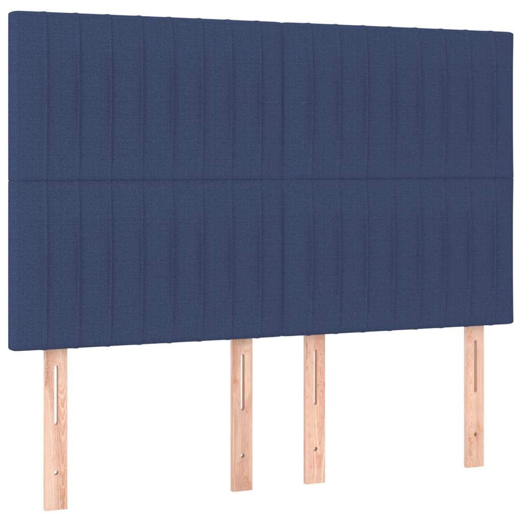 vidaXL kék szövet ágykeret fejtámlával 140 x 200 cm