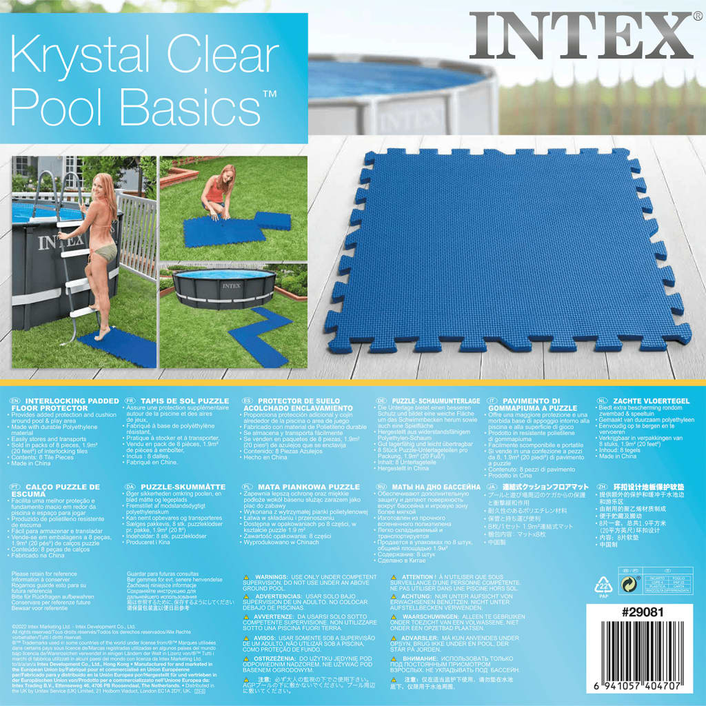 Intex 8 darab kék medencealj védő 50 x 50 cm