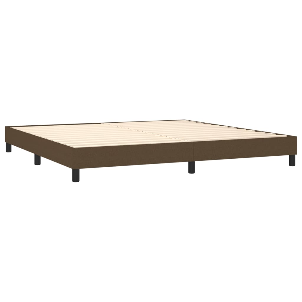 vidaXL sötétbarna szövet rugós ágy matraccal 160 x 200 cm