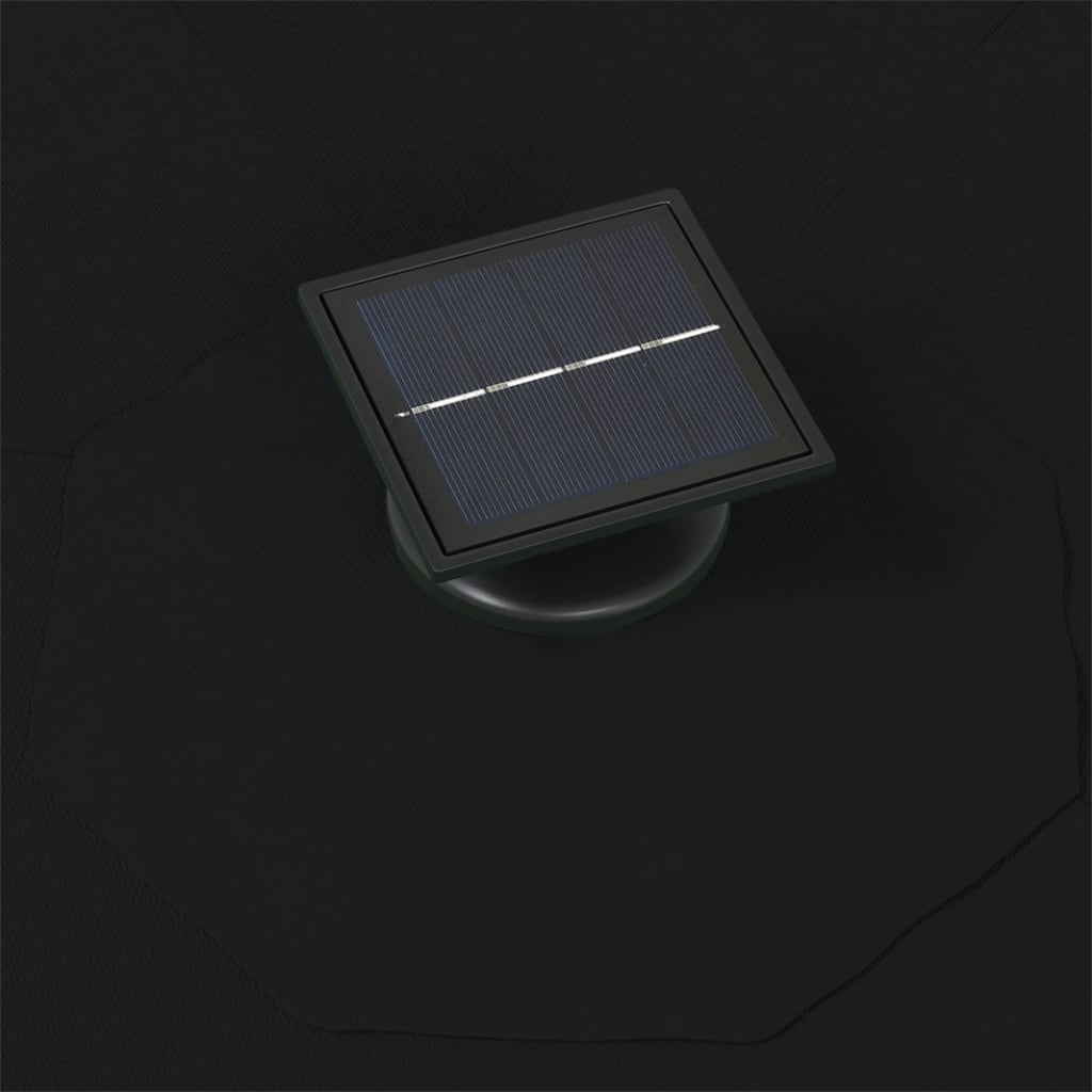 vidaXL fekete fali napernyő LED-ekkel és fémrúddal 300 cm