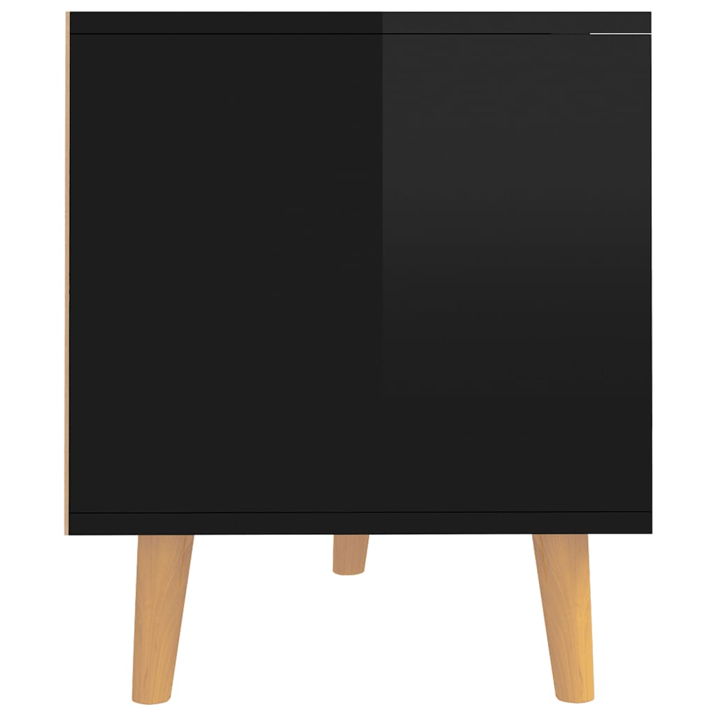 vidaXL magasfényű fekete szerelt fa TV-szekrény 90 x 40 x 48,5 cm