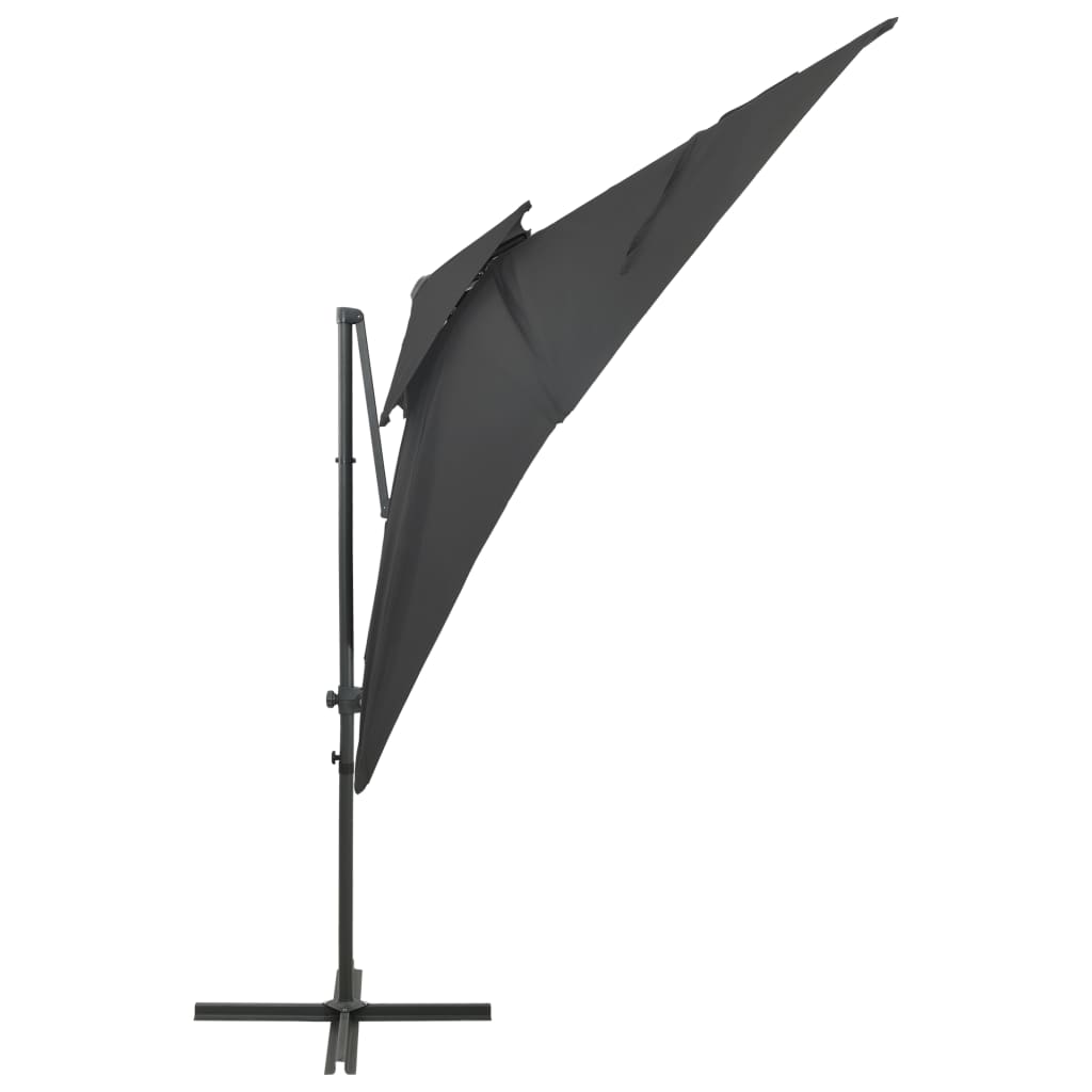 vidaXL antracitszürke dupla tetejű konzolos napernyő 250 x 250 cm
