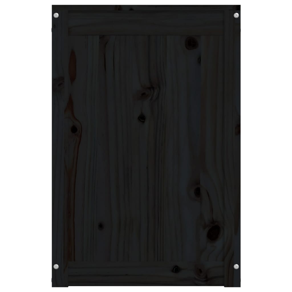 vidaXL fekete tömör fenyőfa szennyestartó láda 44 x 44 x 66 cm