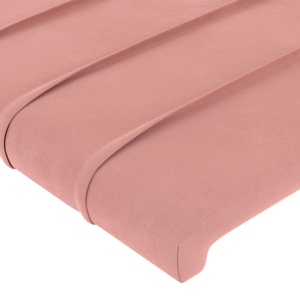 vidaXL rózsaszín bársony fejtámla szárnyakkal 203x16x118/128 cm