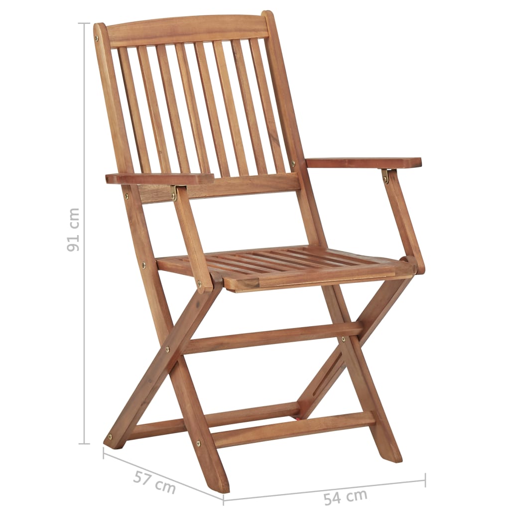 vidaXL 8 db tömör akácfa összecsukható kültéri szék