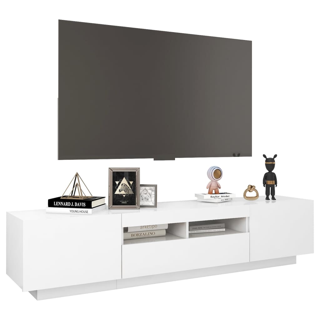 vidaXL fehér TV-szekrény LED-lámpákkal 180 x 35 x 40 cm