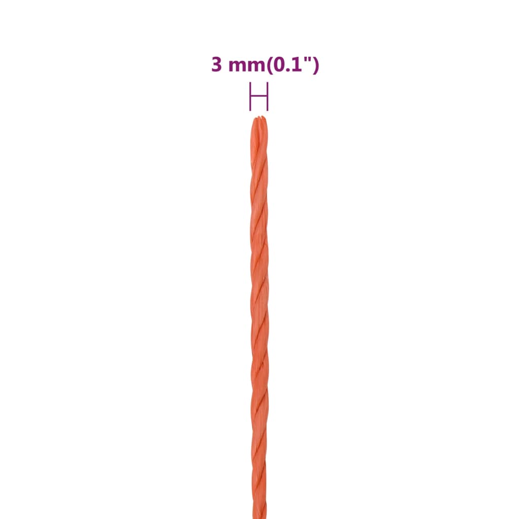 vidaXL narancssárga polipropilén munkakötél 3 mm 25 m