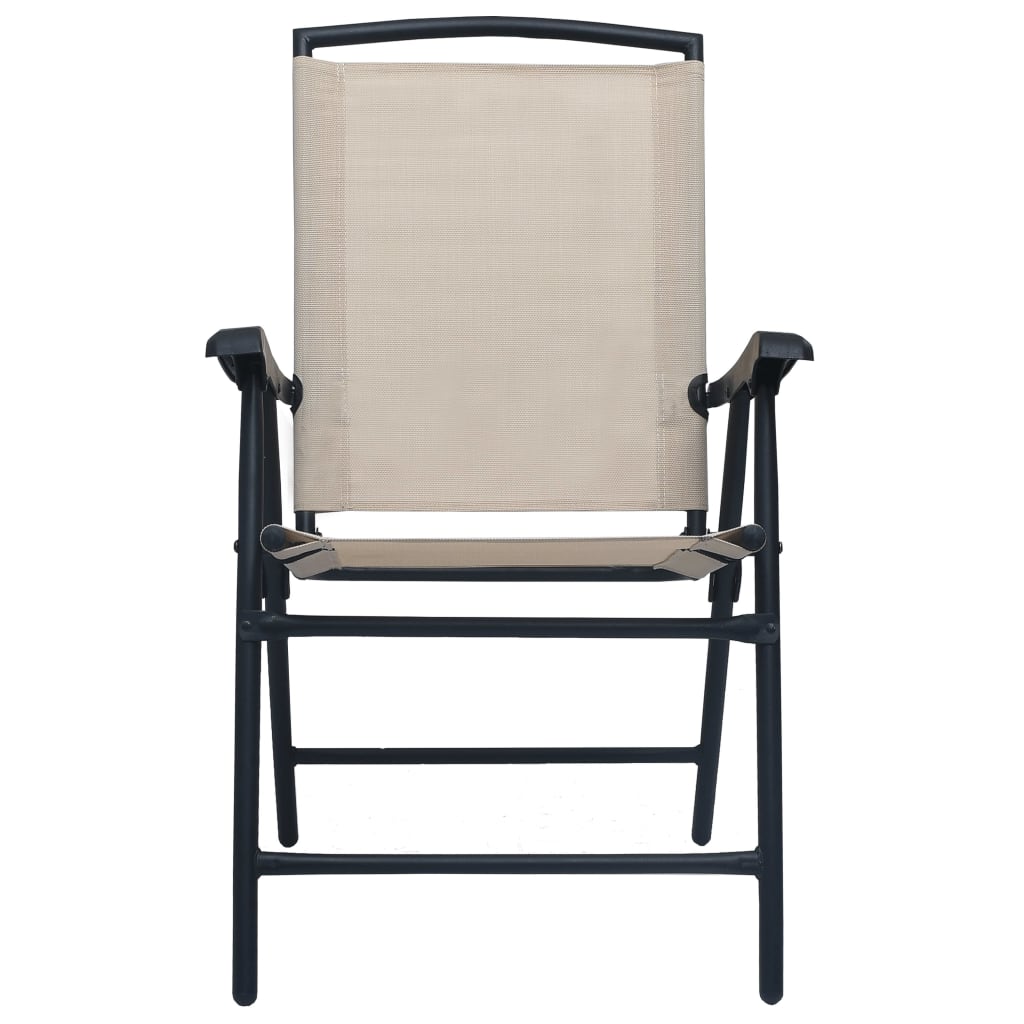 vidaXL 2 db krémszínű összecsukható kerti textilén szék
