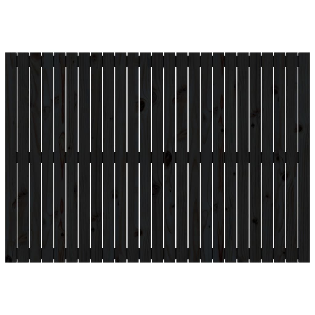vidaXL fekete tömör fenyőfa fali fejtámla 159,5x3x110 cm