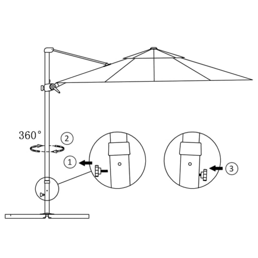 vidaXL antracitszürke kültéri napernyő hordozható talppal