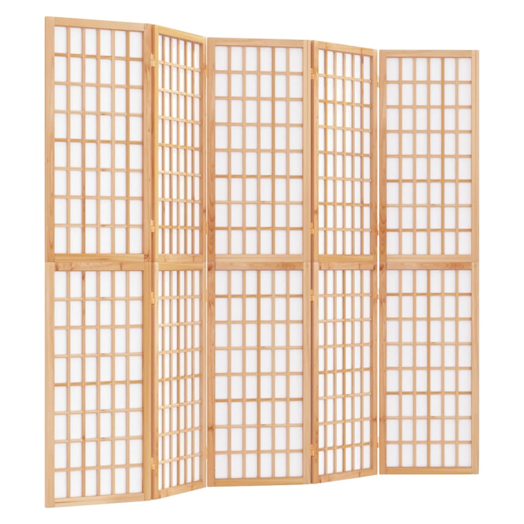 vidaXL 5-paneles japán stílusú összecsukható paraván 200 x 170 cm
