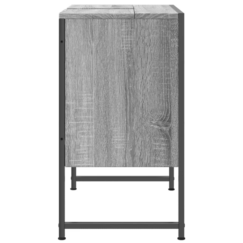 vidaXL szürke sonoma szerelt fa fürdőszobai mosdószekrény 60x33x60 cm
