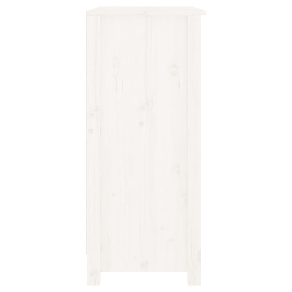 vidaXL fehér tömör fenyőfa tálalószekrény 70 x 35 x 80 cm