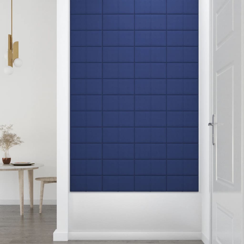 vidaXL 12 db kék szövet fali panel 30 x 15 cm 0,54 m²