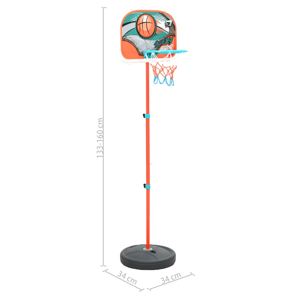 vidaXL hordozható állítható kosárlabdajáték-szett 133-160 cm
