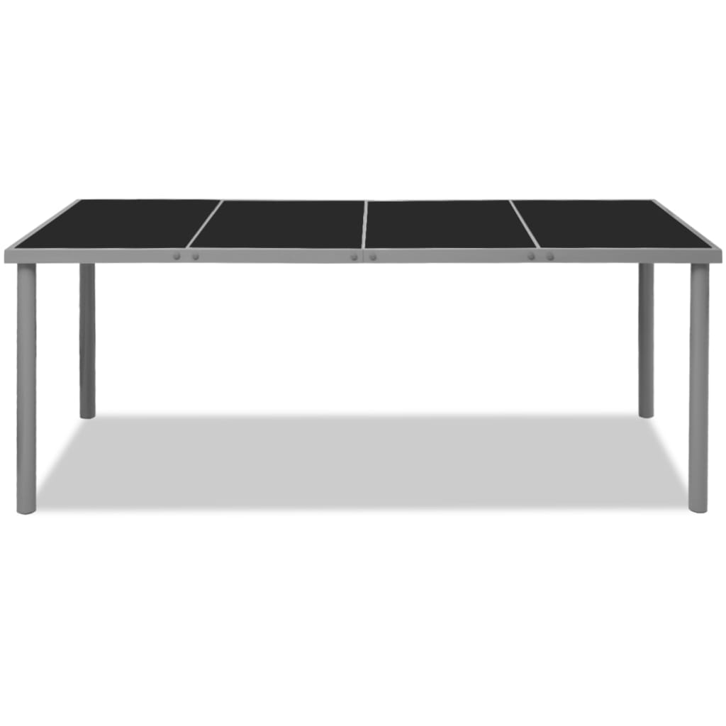 vidaXL fekete acél kerti asztal 190 x 90 x 74 cm