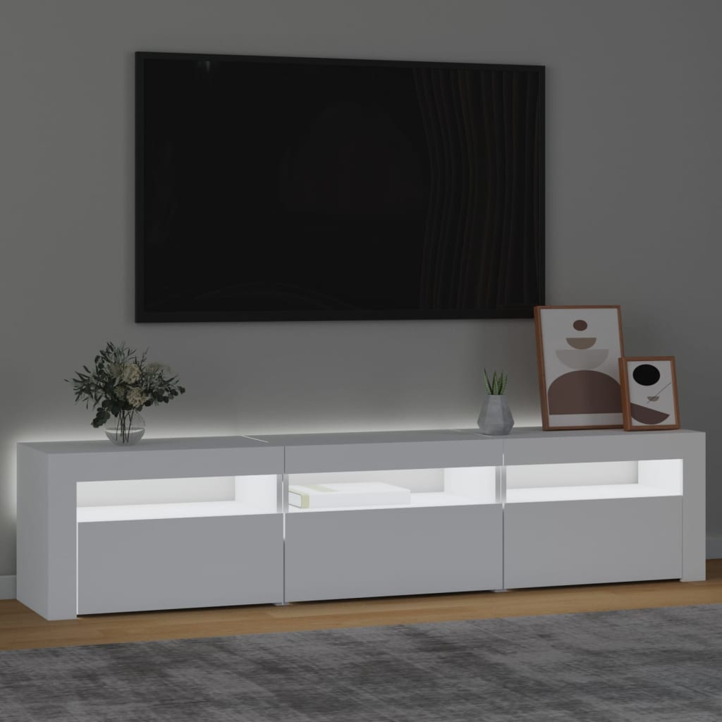 vidaXL fehér TV-szekrény LED-lámpákkal 180x35x40 cm