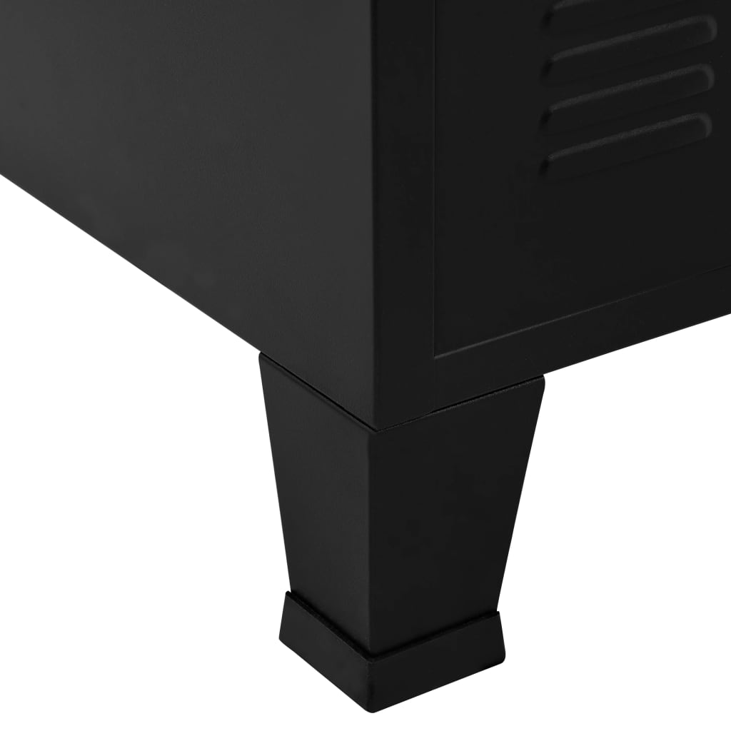 vidaXL fekete acél ipari tárolóláda 75 x 40 x 120 cm