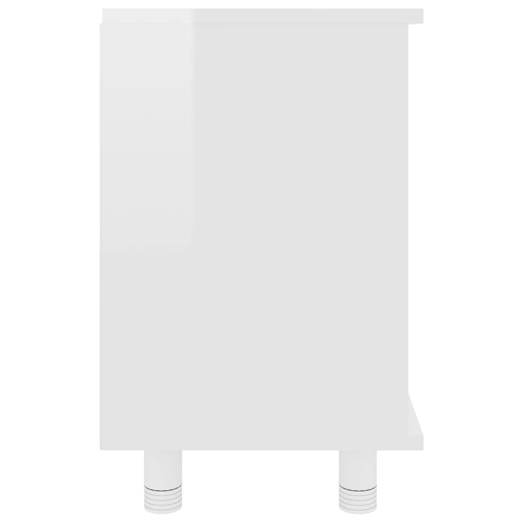 vidaXL magasfényű fehér forgácslap fürdőszobaszekrény 60x32x53,5 cm