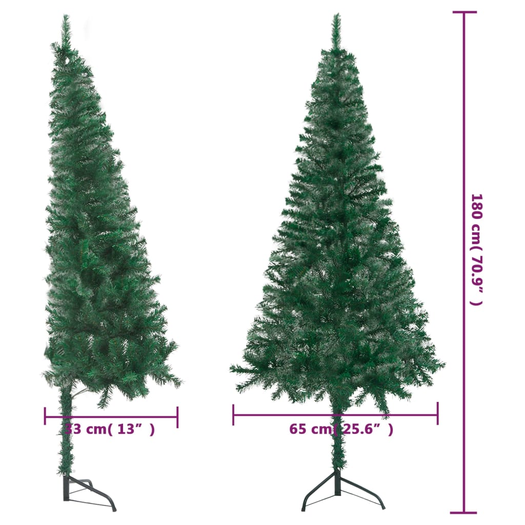 vidaXL zöld PVC sarok műkarácsonyfa LED-ekkel és gömbszettel 180 cm