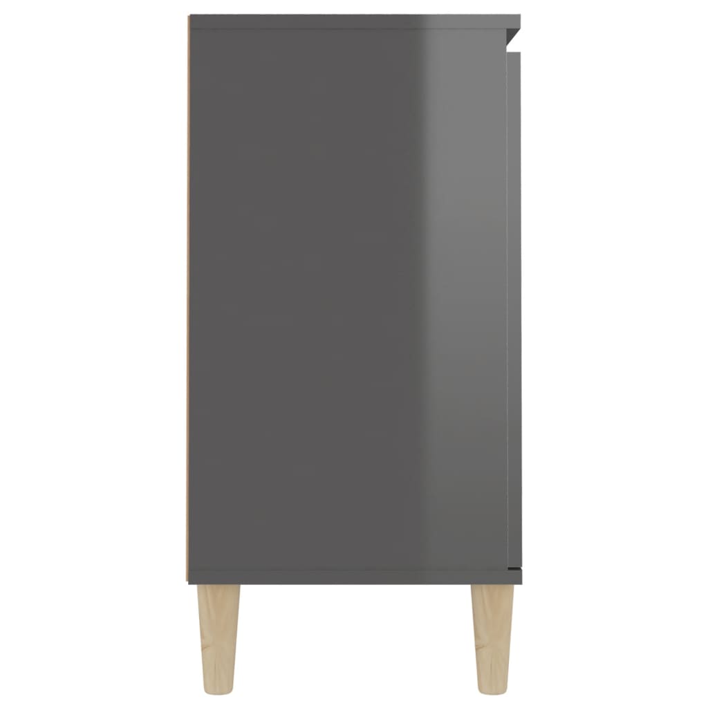 vidaXL magasfényű szürke forgácslap tálalószekrény 103,5 x 35 x 70 cm