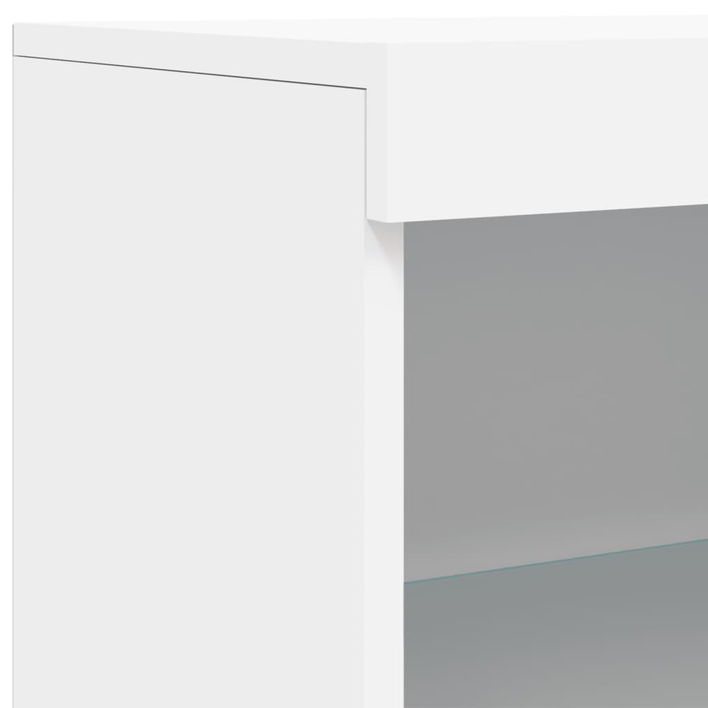 vidaXL fehér tálalószekrény LED-világítással 60,5 x 37 x 100 cm