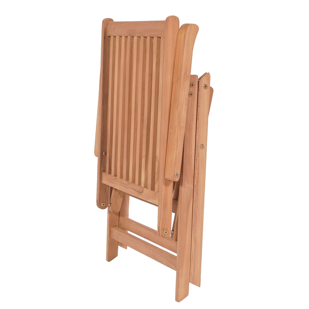 vidaXL 4 db dönthető tömör tíkfa kerti szék