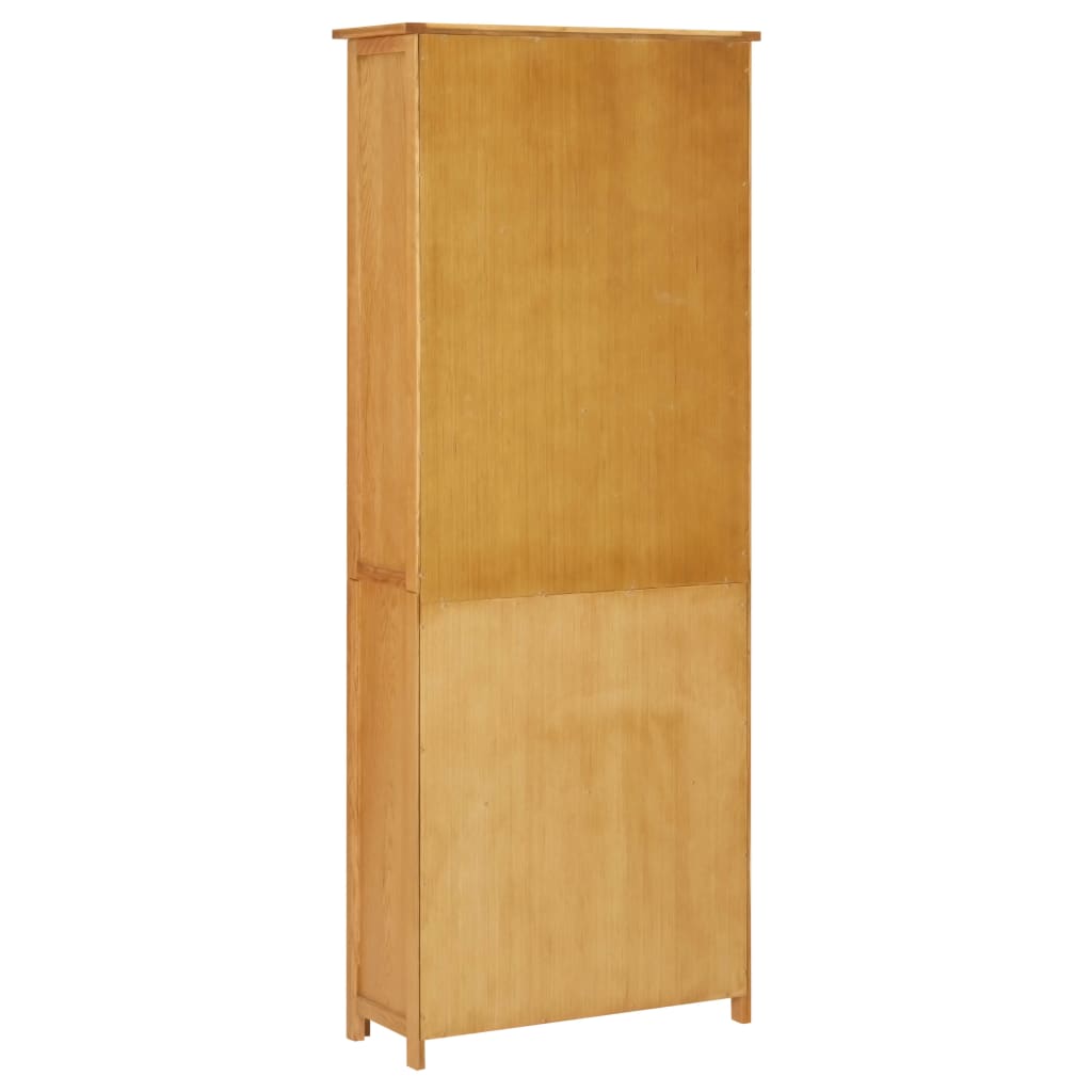 vidaXL tömör tölgyfa könyvespolc 2 ajtóval 70 x 30 x 180 cm