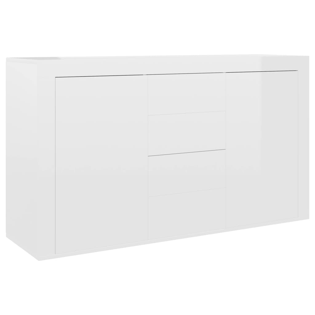 vidaXL magasfényű fehér forgácslap tálalószekrény 120 x 36 x 69 cm