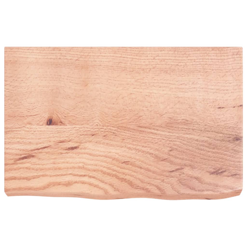 vidaXL világosbarna kezelt tömör tölgyfa asztallap 60x40x(2-6) cm