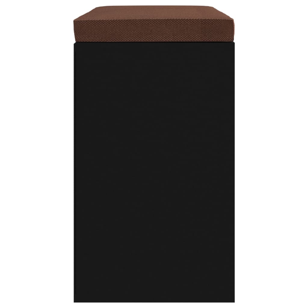 vidaXL fekete szerelt fa cipőtároló pad 103x30x48 cm