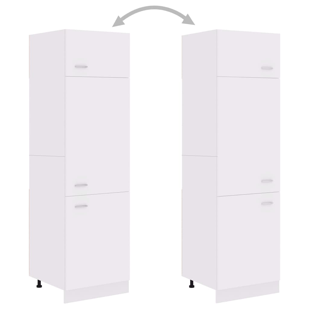 vidaXL fehér forgácslap szekrény hűtőhöz 60 x 57 x 207 cm
