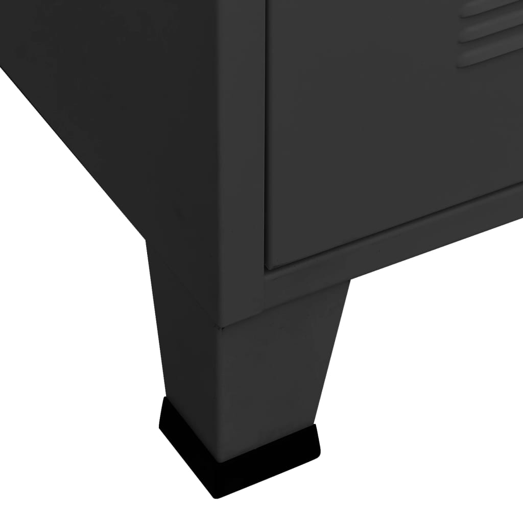 vidaXL fekete fém ipari ruhásszekrény 90 x 50 x 180 cm