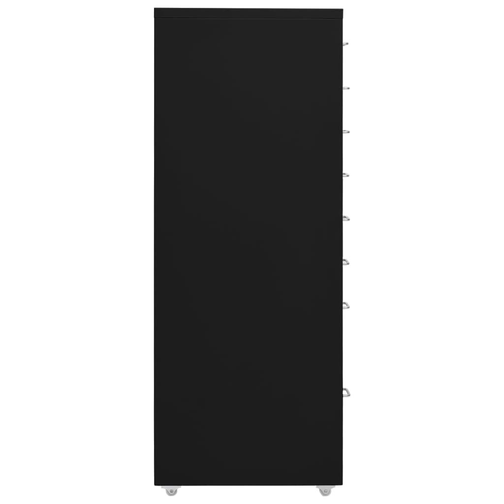 vidaXL fekete fém mobil iratszekrény 28 x 41 x 109 cm