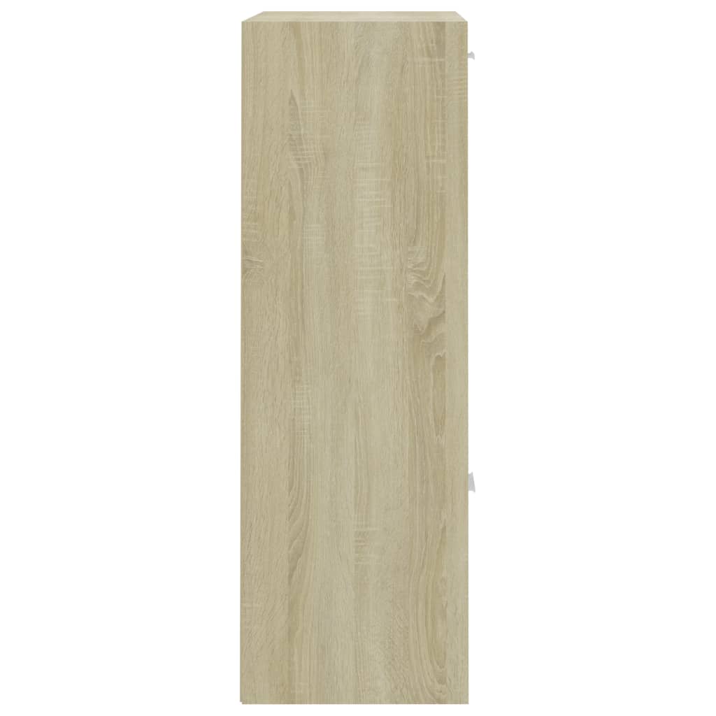 vidaXL fehér-sonoma színű forgácslap tárolószekrény 60 x 29,5 x 90 cm
