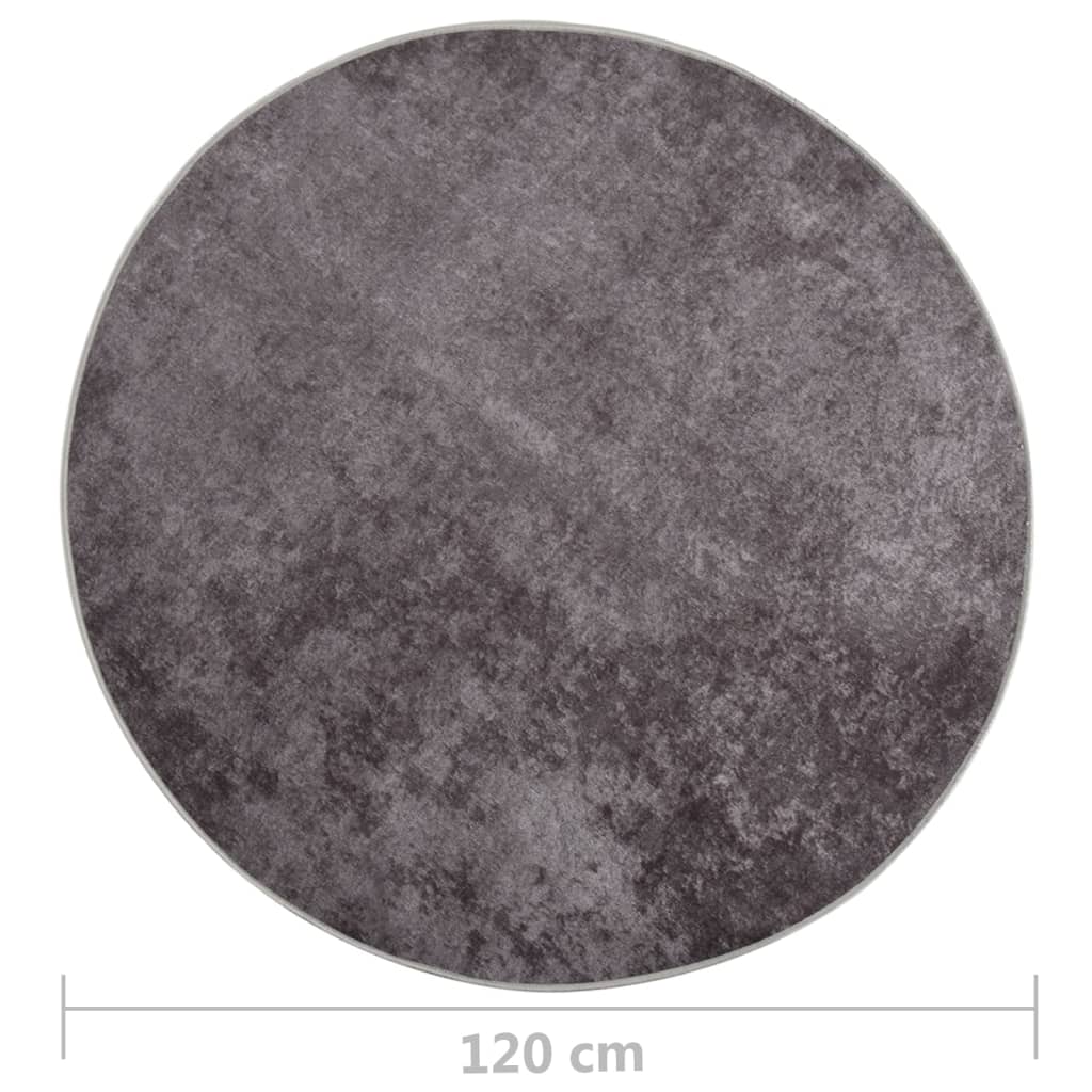 vidaXL szürke csúszásmentes mosható szőnyeg φ120 cm