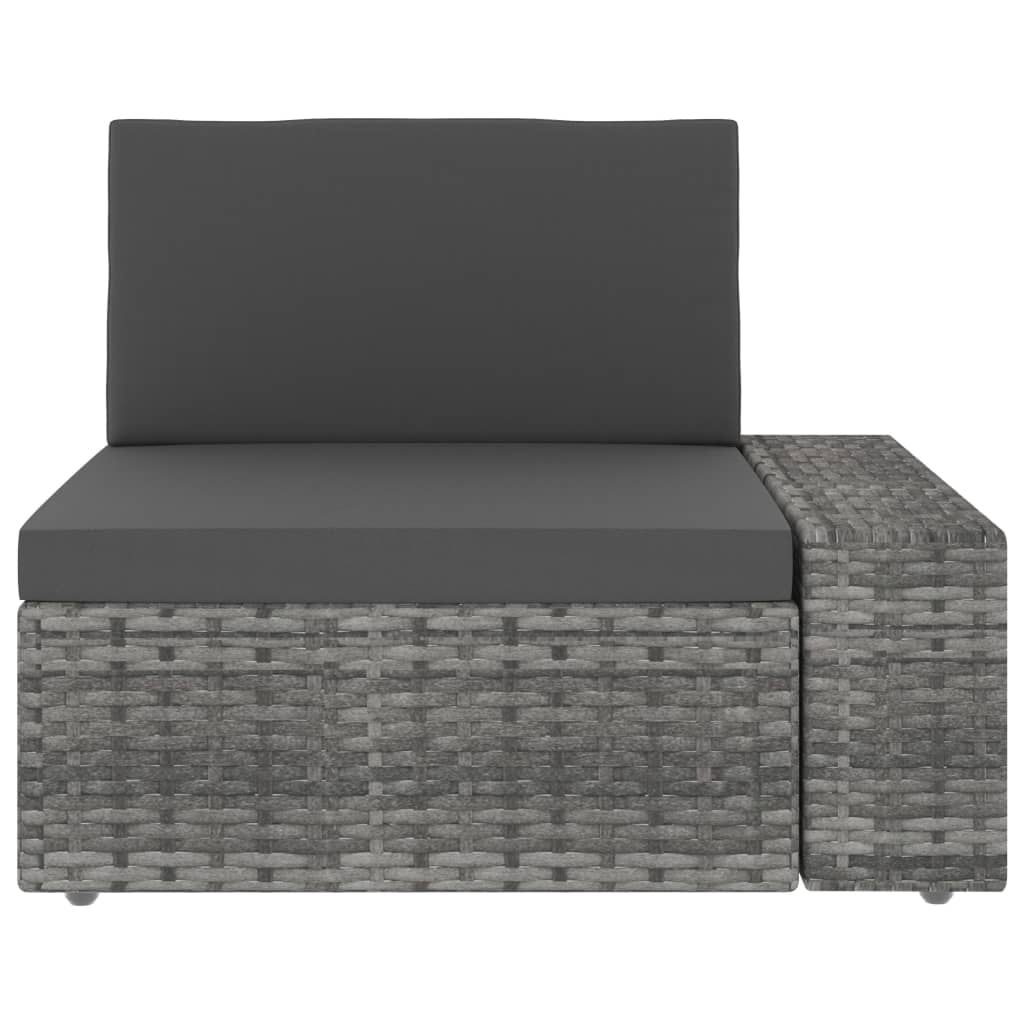 vidaXL 2 személyes szürke elemes polyrattan kanapé