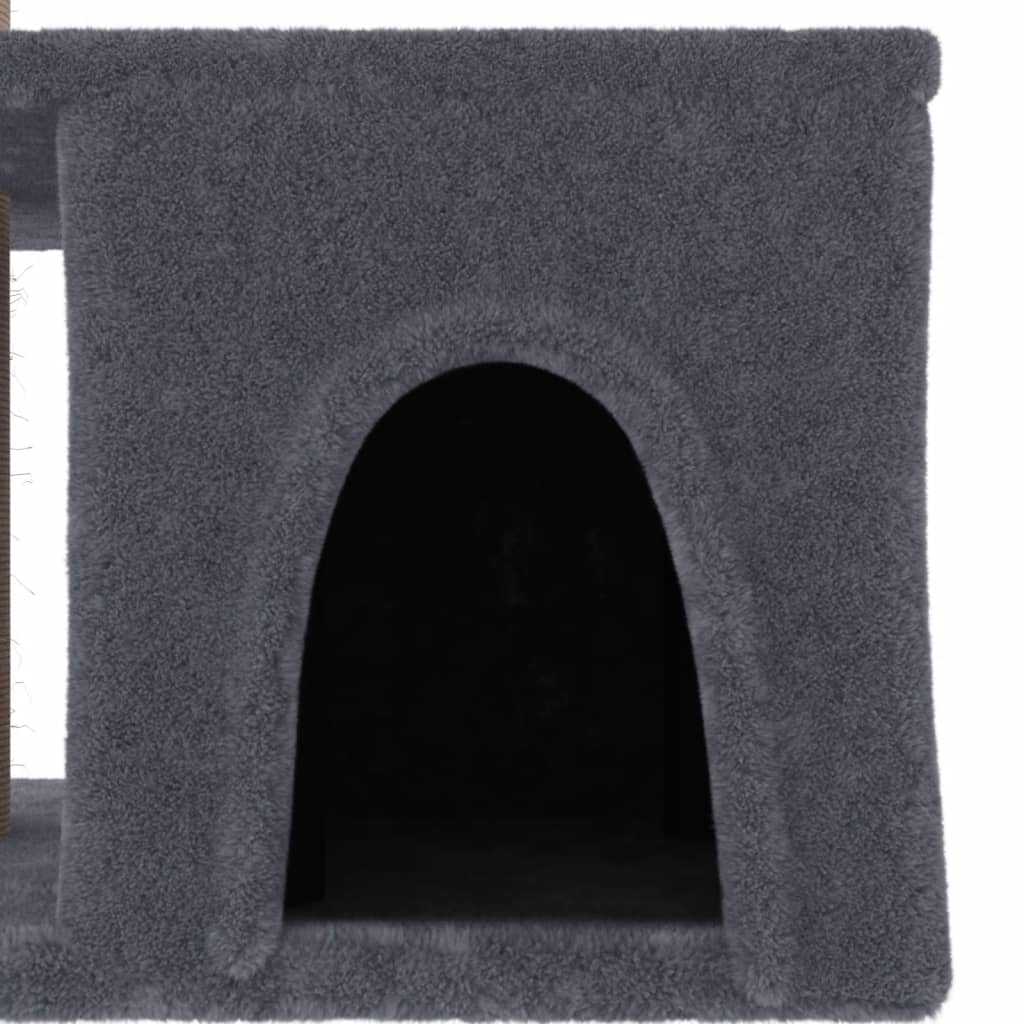 vidaXL sötétszürke macskabútor szizál kaparófákkal 48 cm