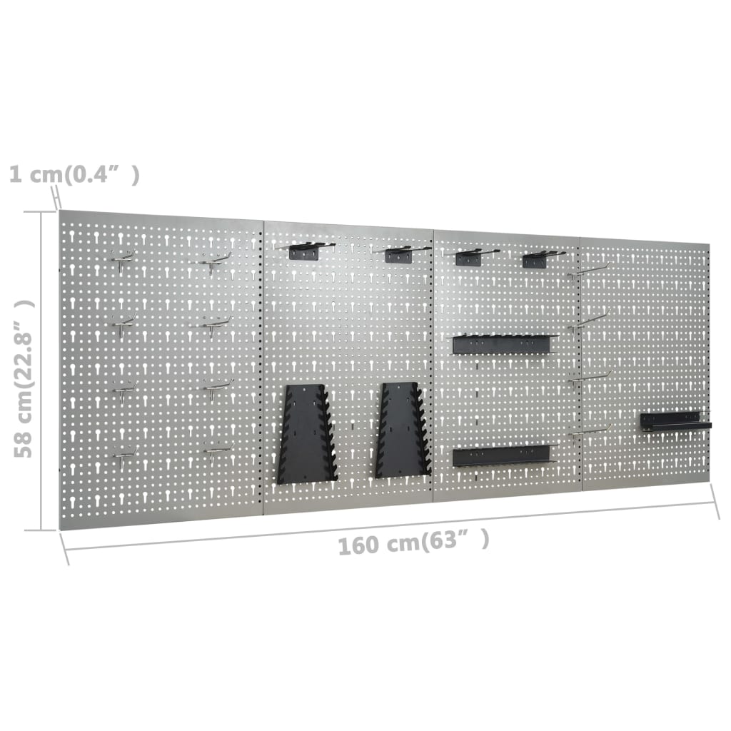 vidaXL munkapad négy fali panellel és két szekrénnyel